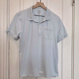 J. Crew Stretch Pique Light Blue Polo Shirt